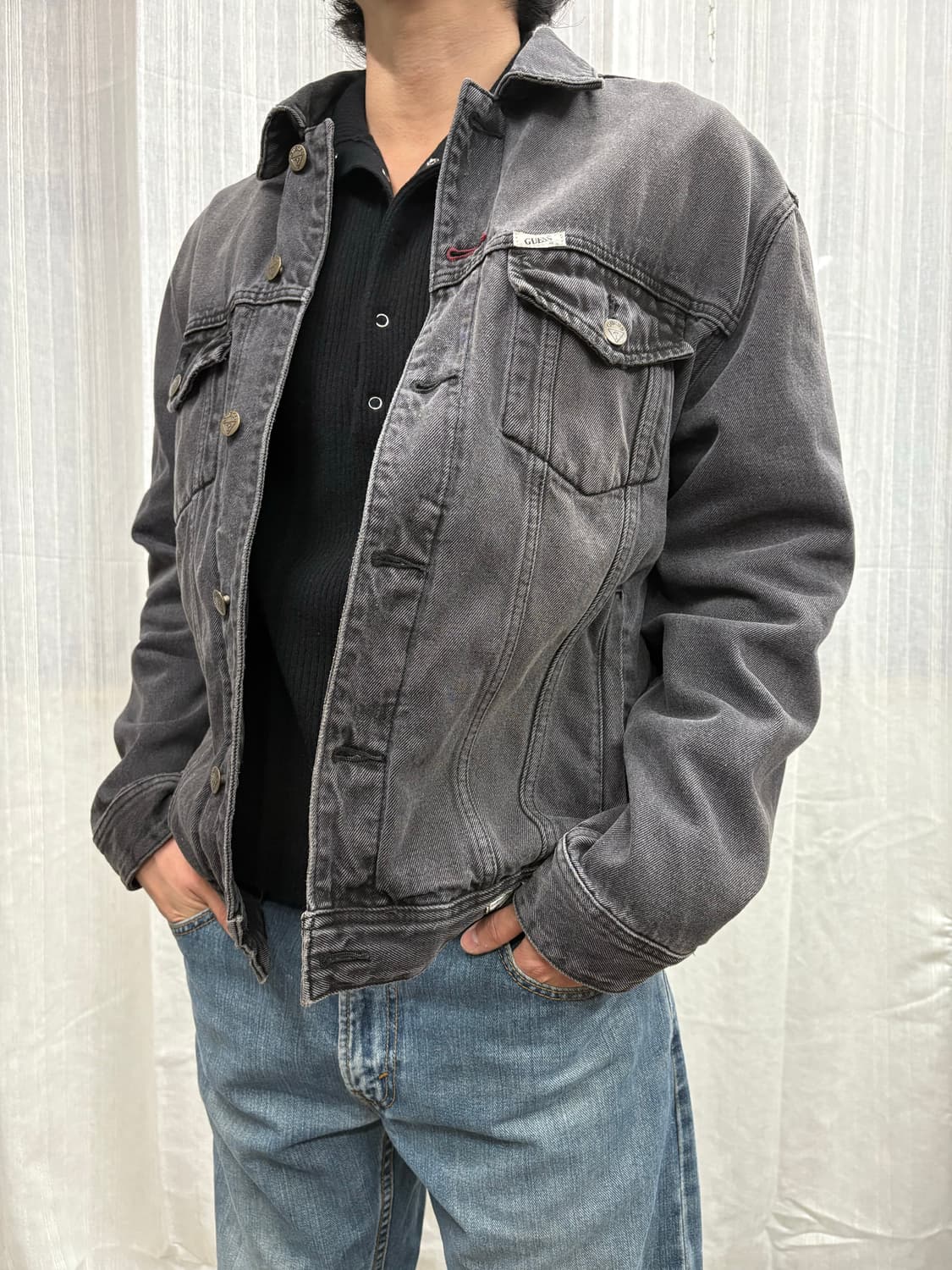 00s GUESS 게스 블랙 데님 자켓 GUESS  상품이미지2