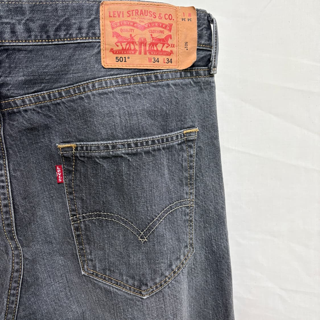 리바이스 501 그레이 워시드 데님팬츠 / W34, L34 상품이미지7