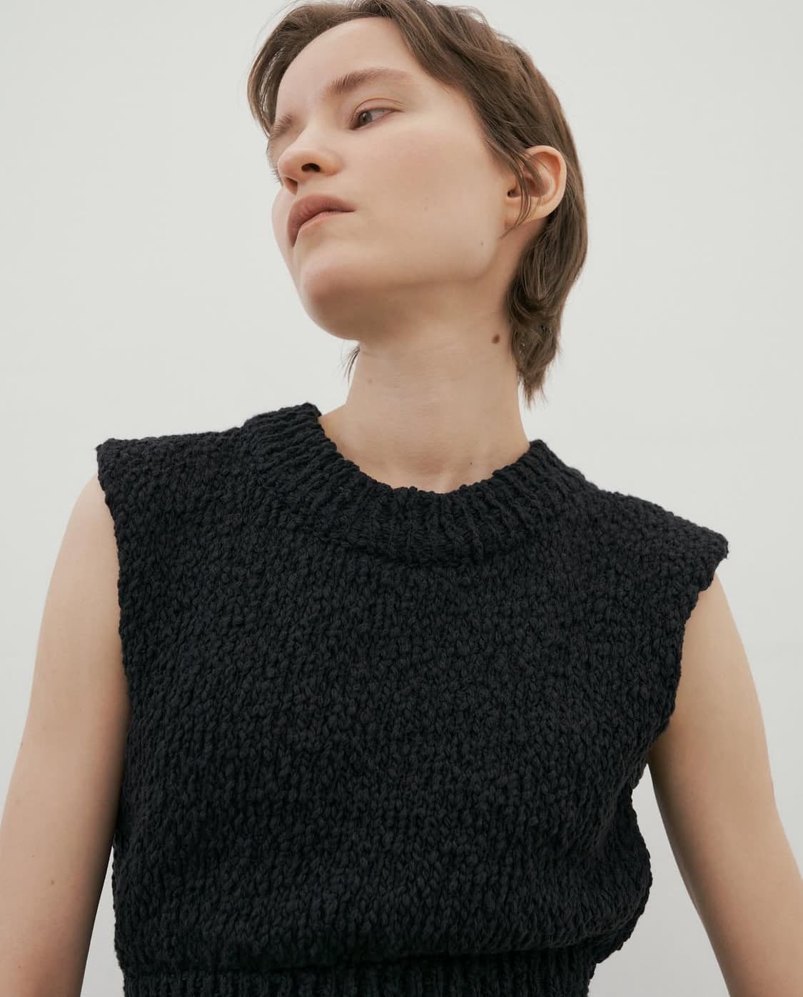 epingler shell vest knit (black) 상품이미지2