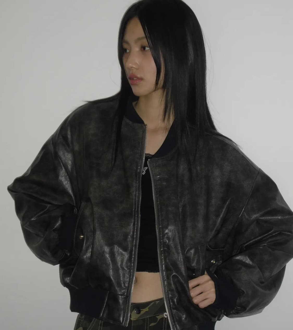 팬시클럽 퀄팅 리버시블 엠보 점퍼 (BLACK) 상품이미지1