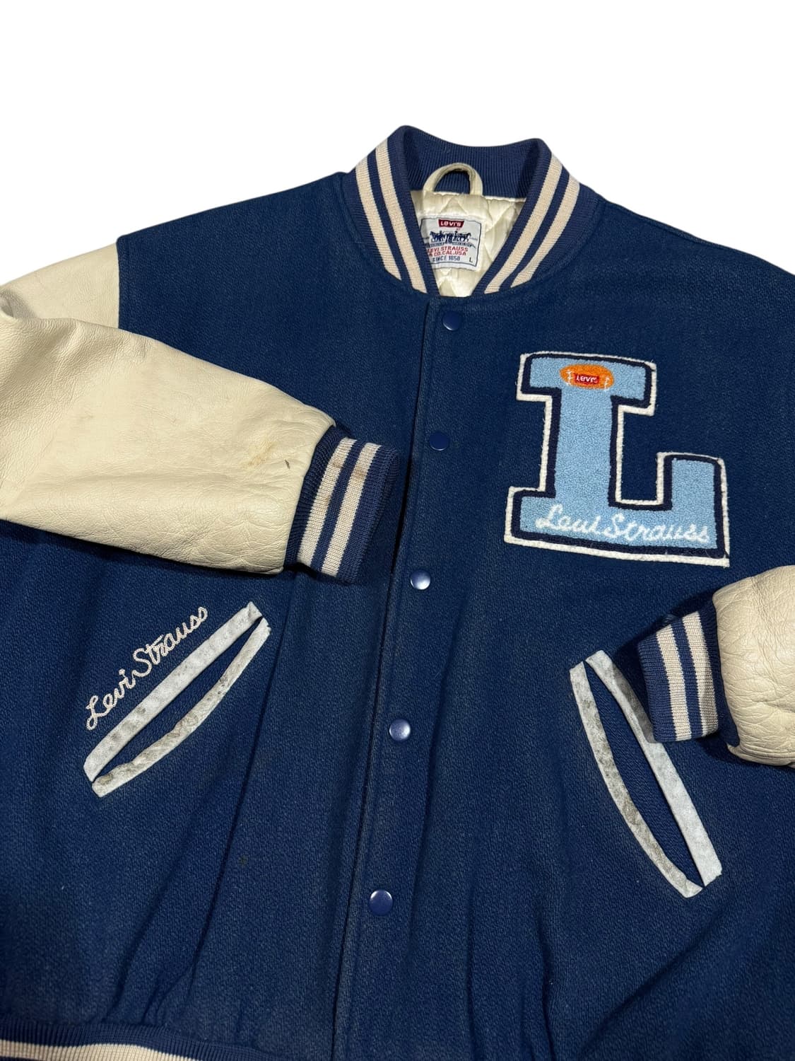 Levis 리바이스 90s 레더 슬리브 울 바시티자켓 상품이미지2