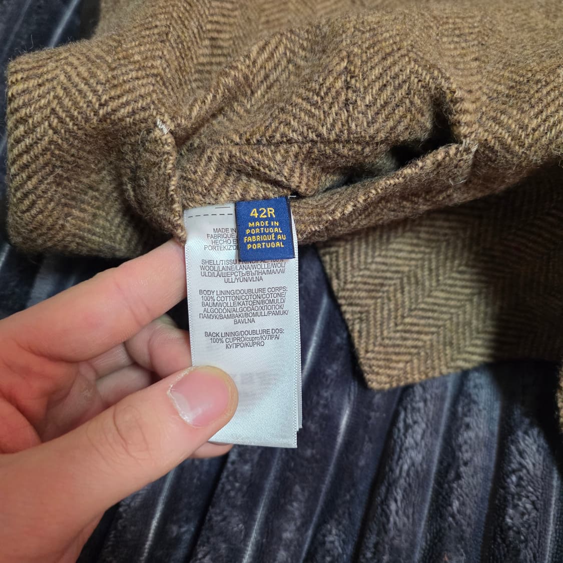 폴로 포르투갈메이드 헤링본투피스자켓 브라운 42R 상품이미지10