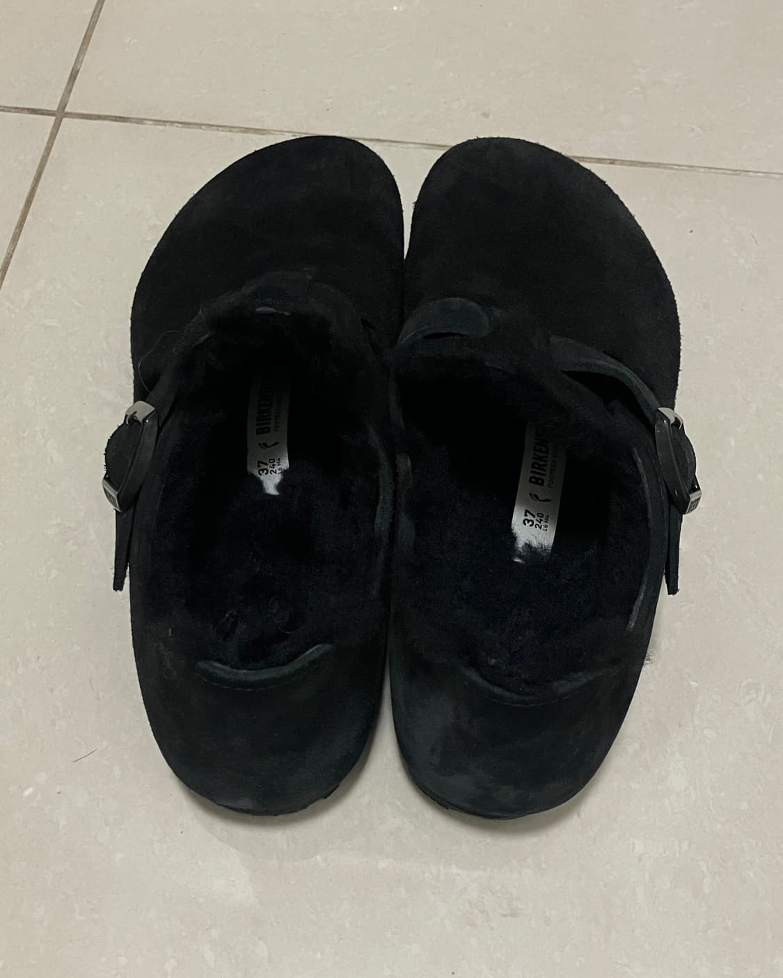 버켄스탁 런던 시어링 스웨이드 블랙 내로우 37 (240) 상품이미지2