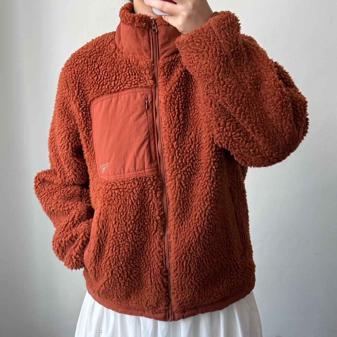 [M] 골라 오렌지브라운 플리스 자켓 상품이미지1