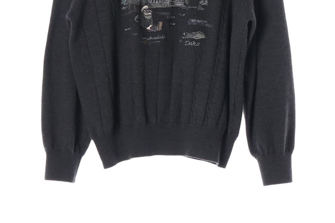 DAKS 런던 풍경 자수 니트 XL 상품이미지4