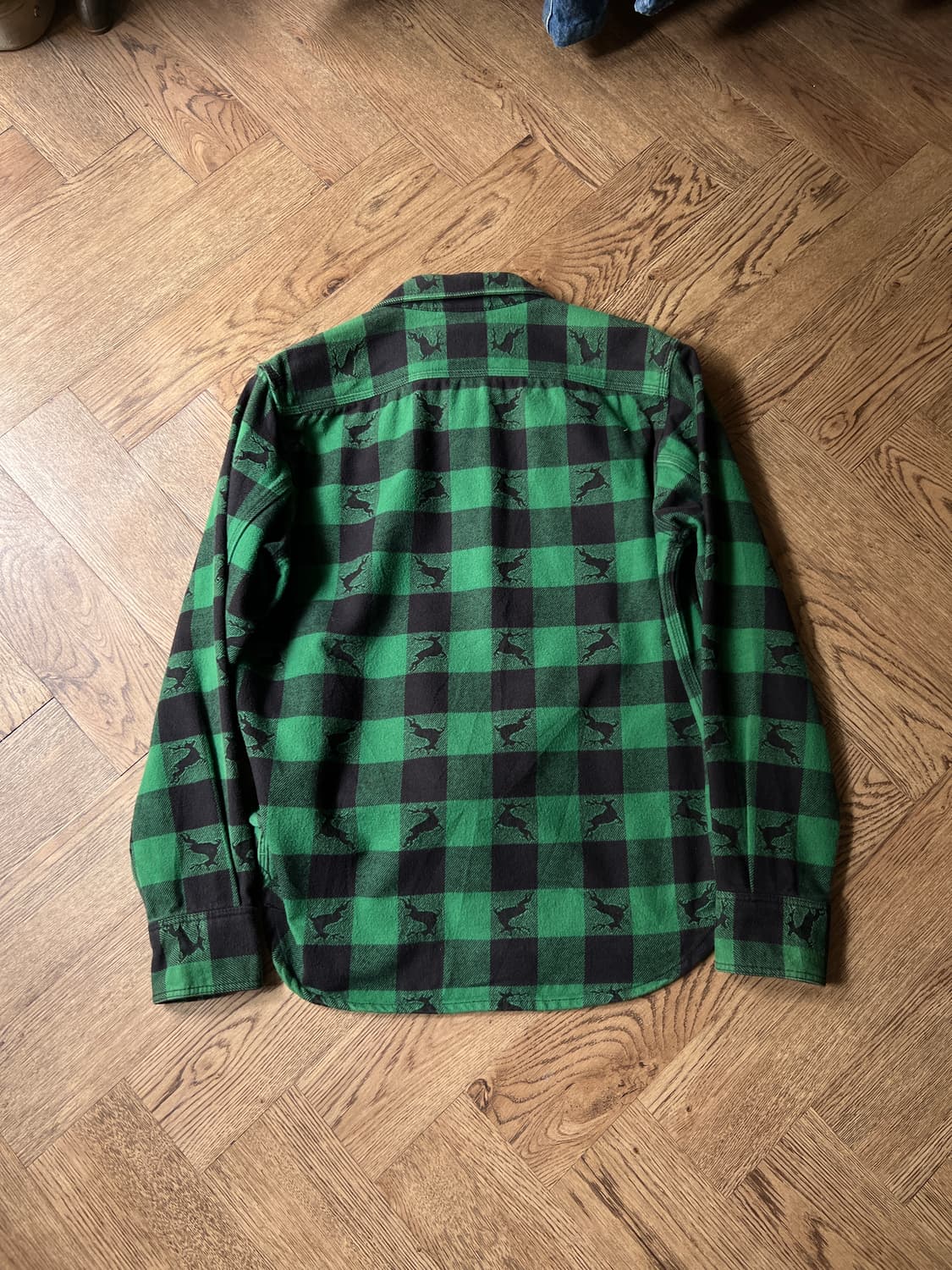 [S]BEAMS 빔즈 레인디어 그린 버팔로 체크 플란넬 셔츠 상품이미지8