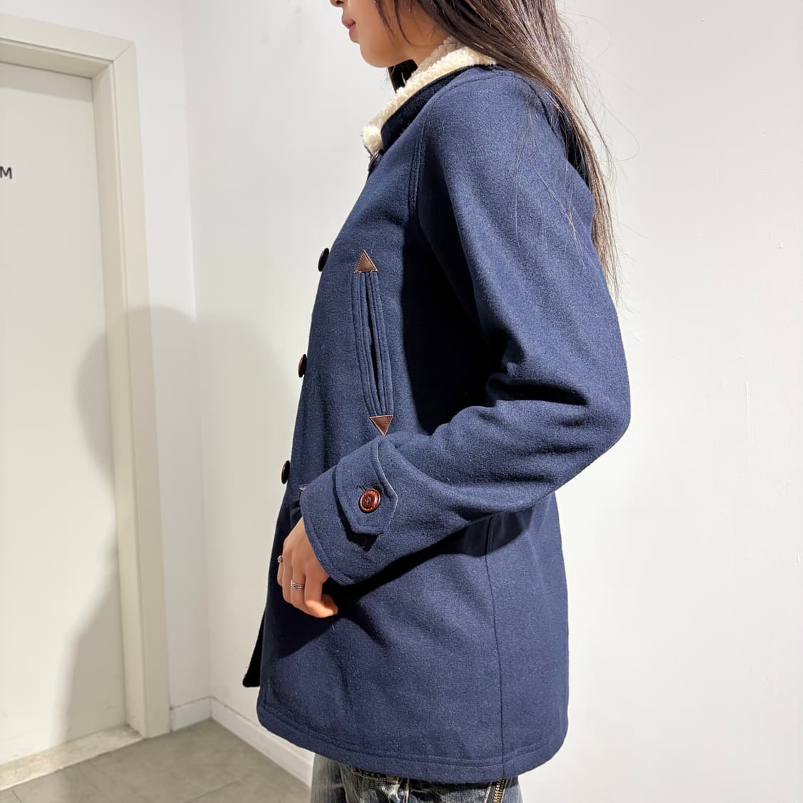 내추럴팔레트 양털 나무단추 자켓 코트 상품이미지4