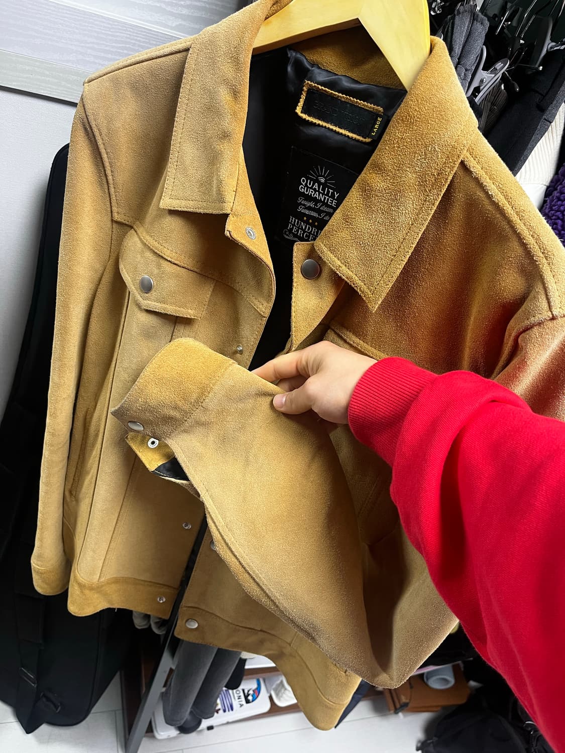 그랜드 비전 리얼 레더 스웨이드 트러커 자켓(L) 상품이미지4