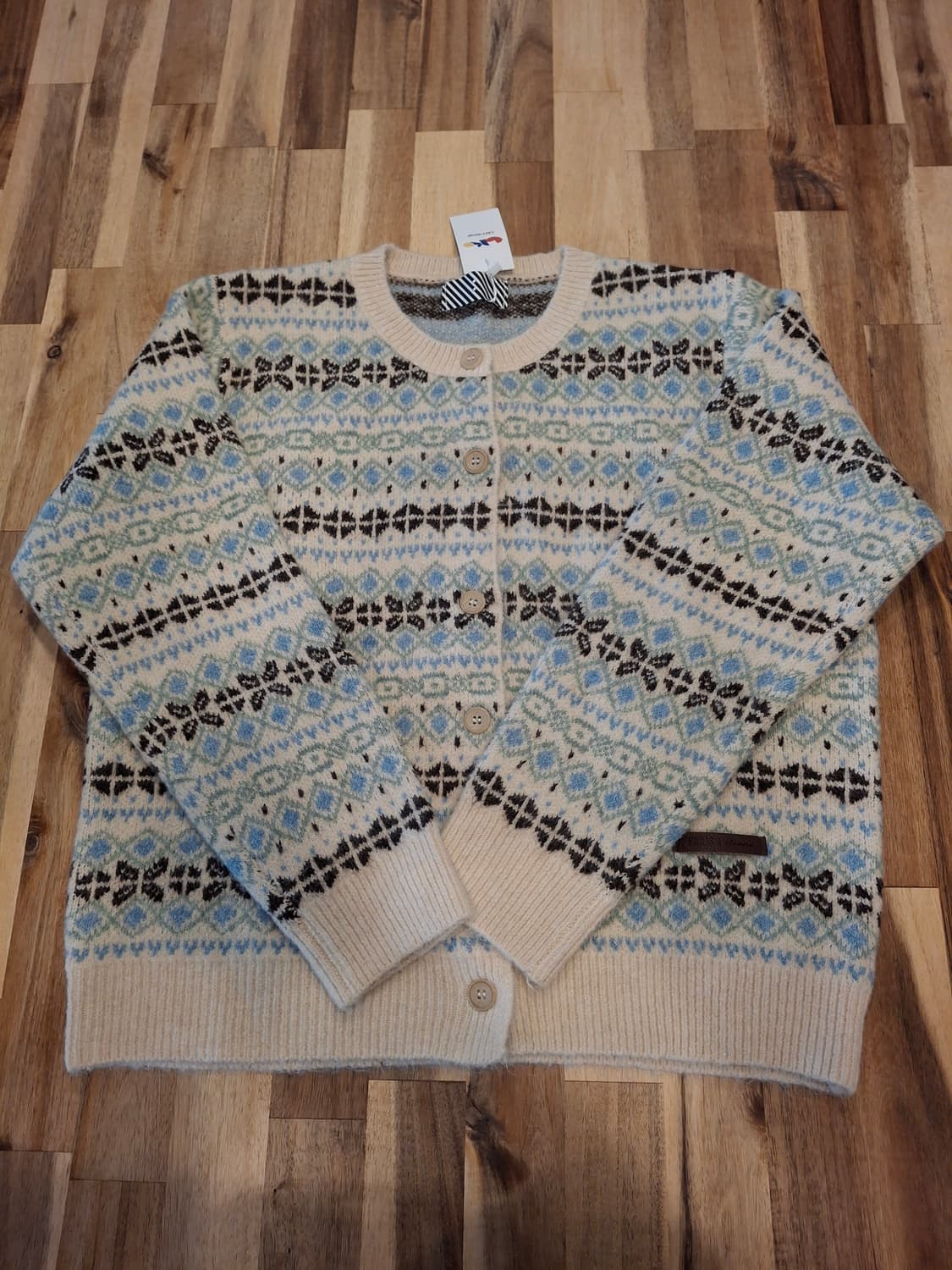 (마지막특가) 피그먼트 노르딕 패턴 니트 가디건 새상품 상품이미지1