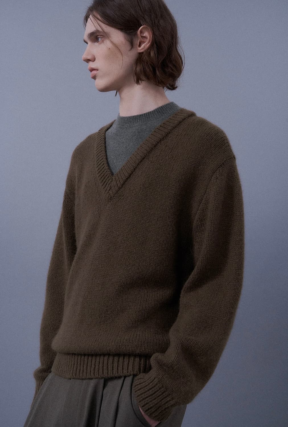 시스템옴므 파리스 울 블랜드 더블 넥 니트탑 상품이미지2