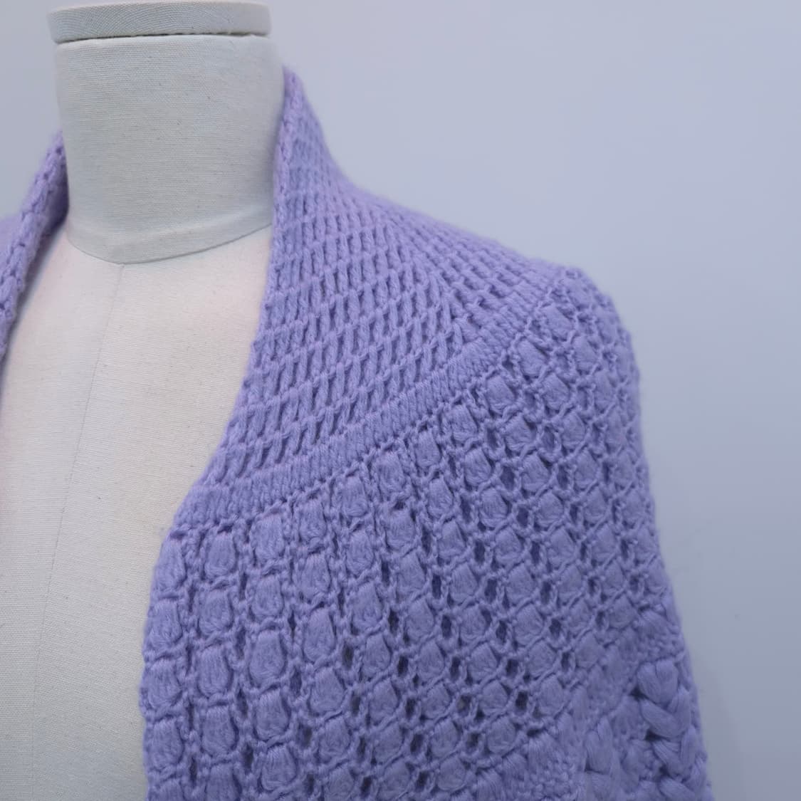 일본제 라벤더 뜨개 니트 숄 상품이미지2