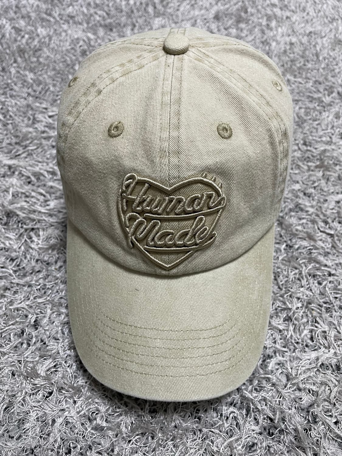 휴먼메이드 로고자수 빈티지워싱 베이지 캡 Free 상품이미지2