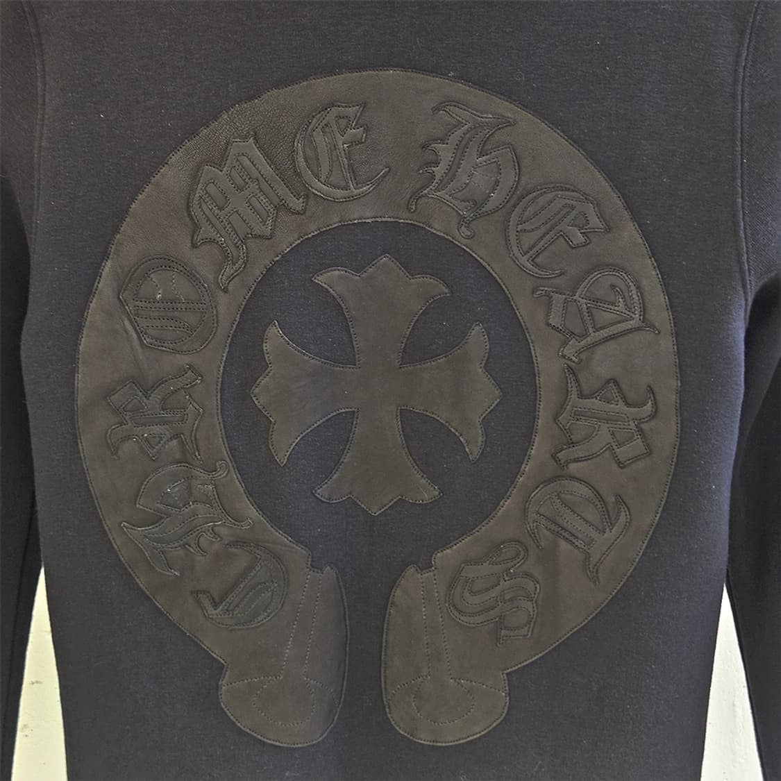 [M] 크롬하츠 말발굽 레더패치 후드집업 자켓 블랙 B1229J355 상품이미지4