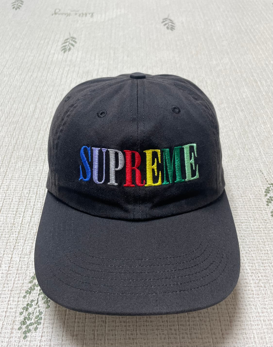20fw 슈프림 멀티컬러 Logo 6-Panel 블랙 상품이미지1
