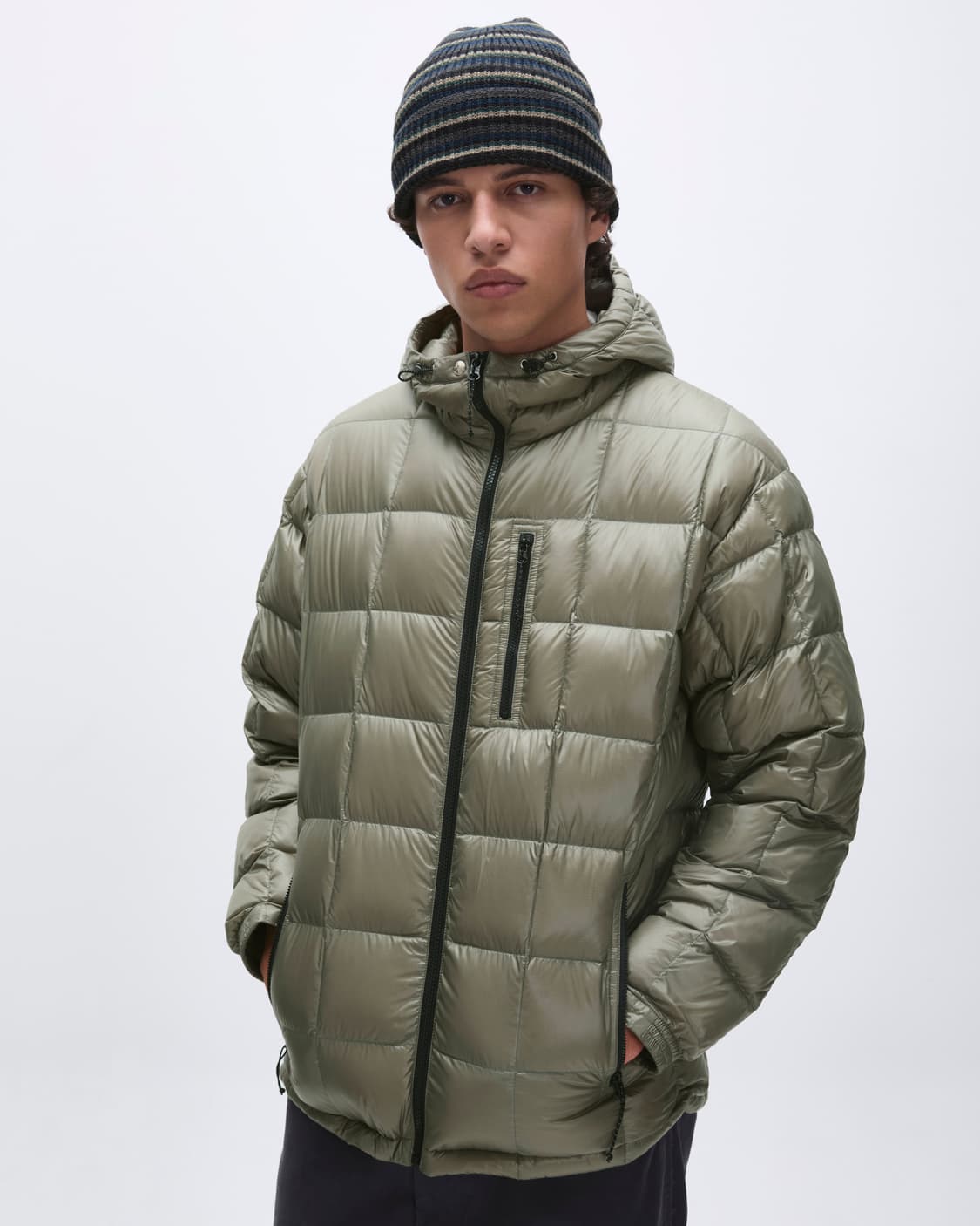 카키스 캠퍼 후디드 다운 자켓 세이지 상품이미지3