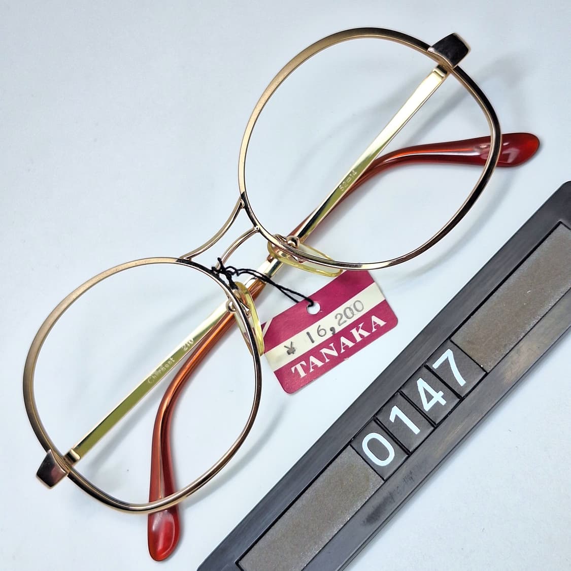 80s 일본제 빈티지 데드스톡/샤르망 210 안경테 52mm 보스턴 골드 상품이미지1