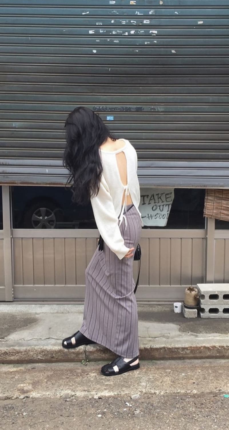 노앤뮤트 maxi skirt peach 상품이미지3