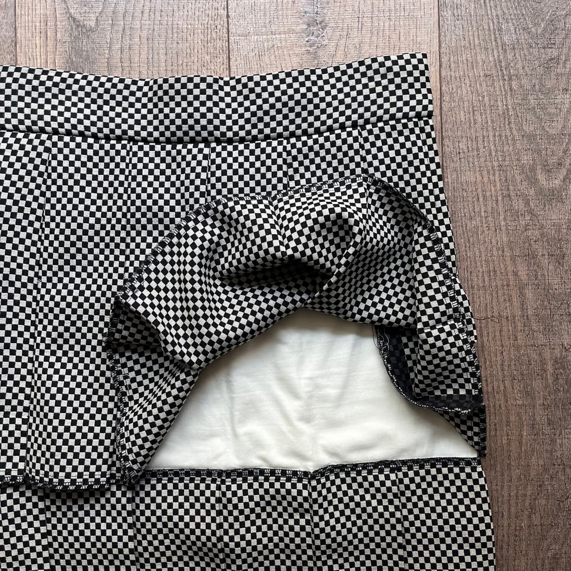 checkerboard Double Pleats Skirt 상품이미지8