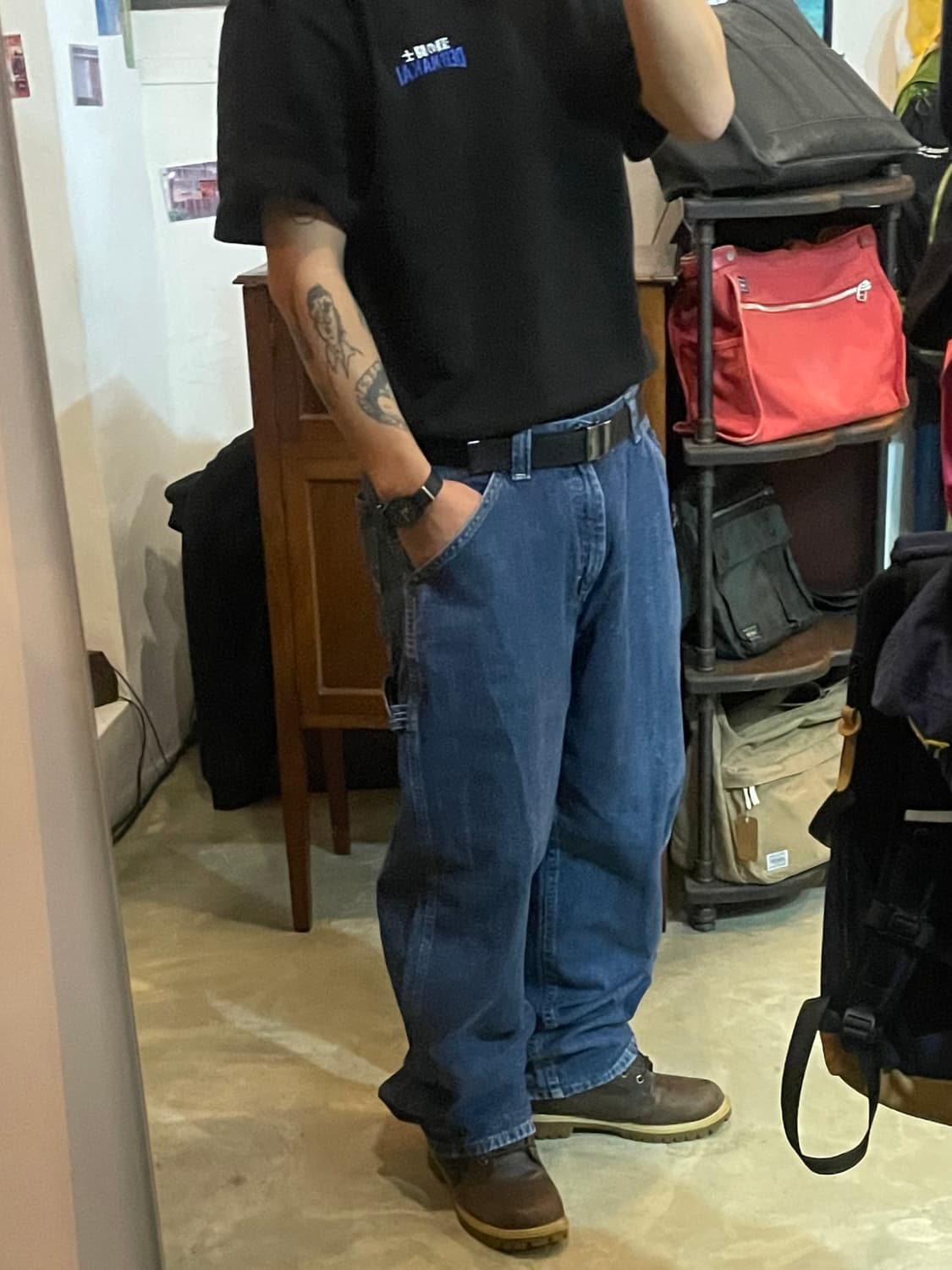 90~00s 빈티지 Lee Dungarees 카펜터 데님 36x32 상품이미지10