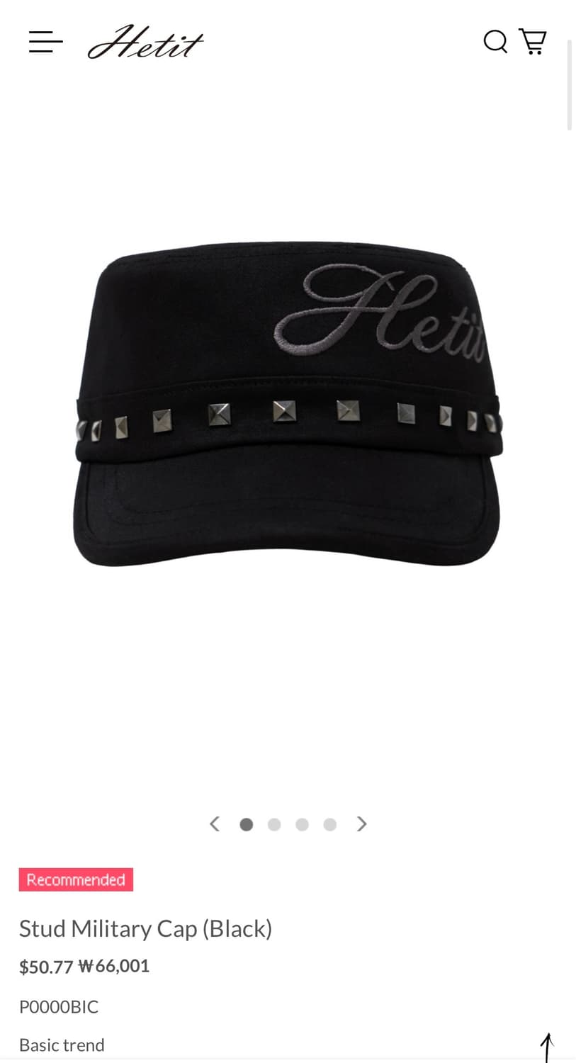 Hetit Stud military cap 헤티 스터드 밀리터리캡 상품이미지1