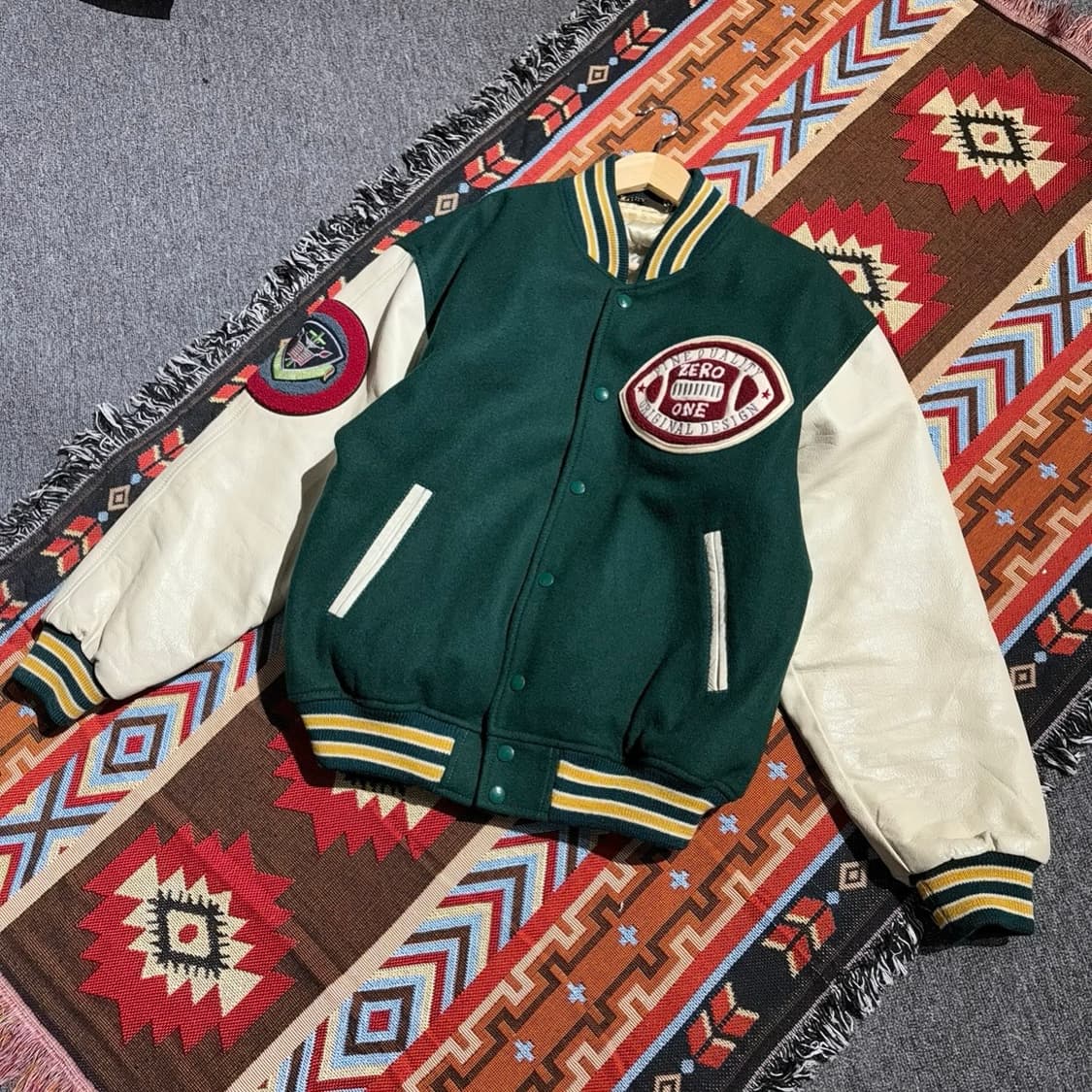 일제 빈티지 ifco 소가죽 바시티 자켓 상품이미지1