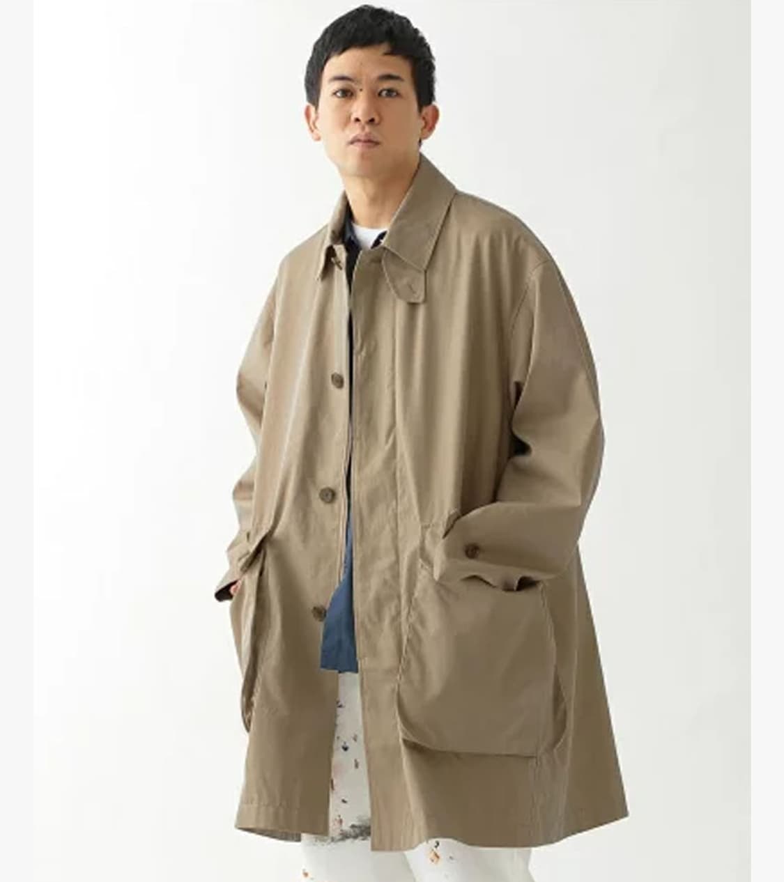 BEAMS - CHAMBRAY BAL COLLAR COAT 상품이미지4