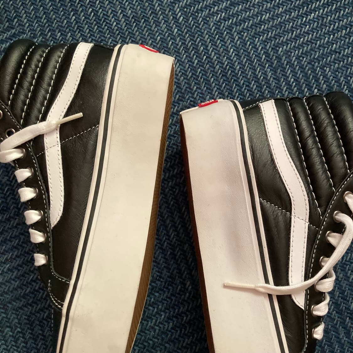 Vans 반스 레더 sk8 h 스케이트하이 블랙 플랫폼 스니커즈 운동화 상품이미지4