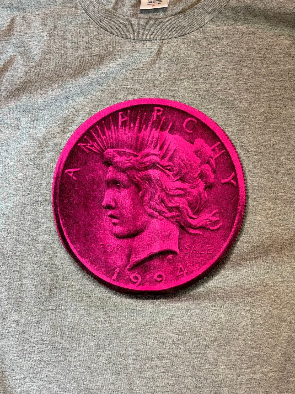 2009 올드 슈프림 아나키 코인 티셔츠 상품이미지2