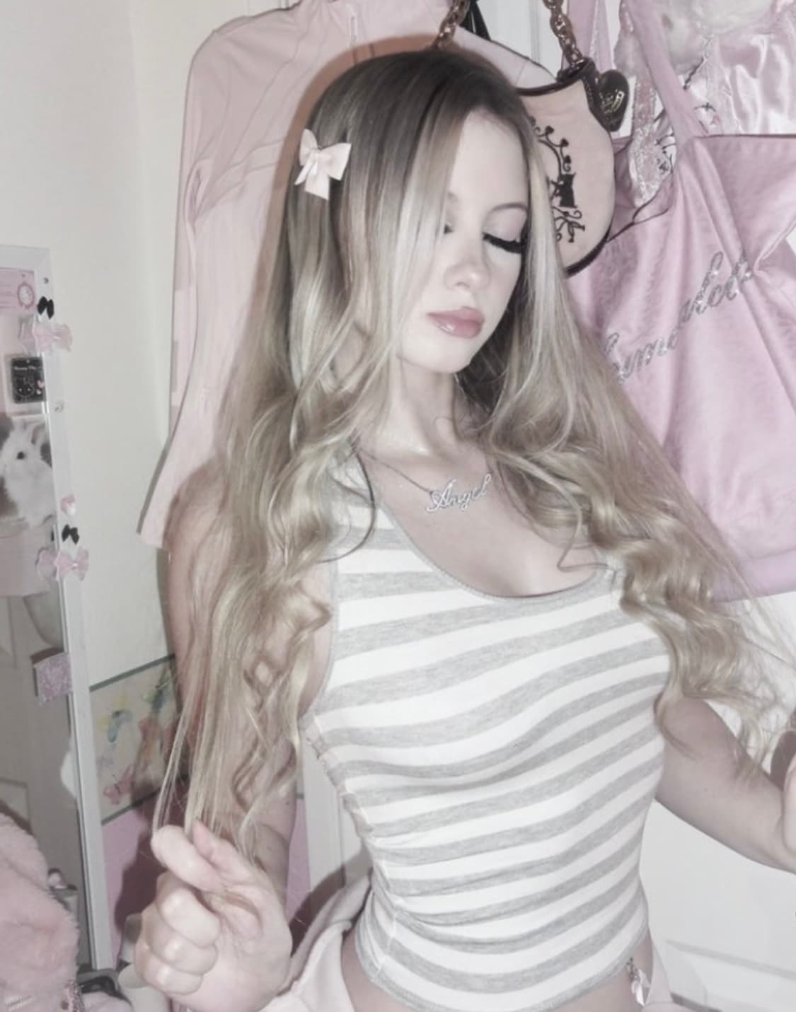 엔젤넘버555 angelwing halter top (light grey 상품이미지1