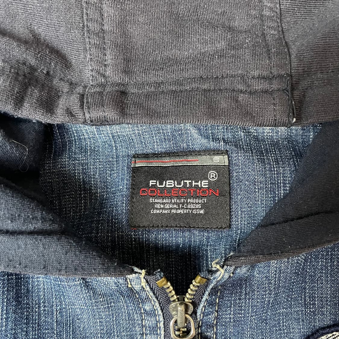 후부 빅로고 배색 후드 데님 자켓 S 상품이미지5