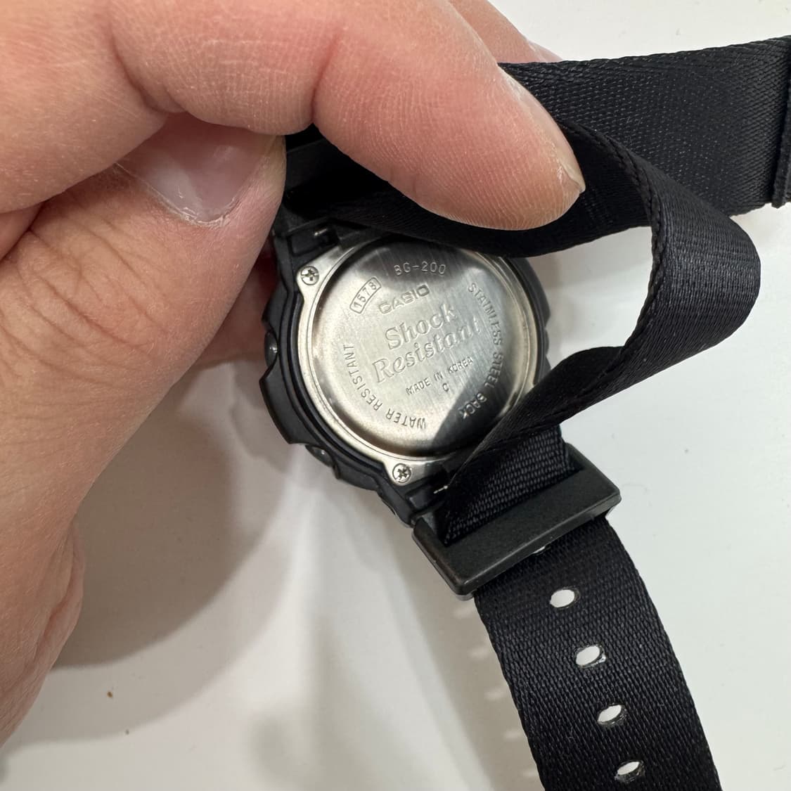 90s) 카시오 베이비지 올블랙 워치 (BG-200 / 밀리터리 나토밴드 상품이미지3