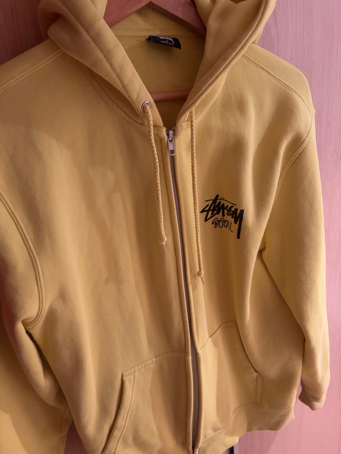 스투시 서울 후드 집업 레몬 M 상품이미지4