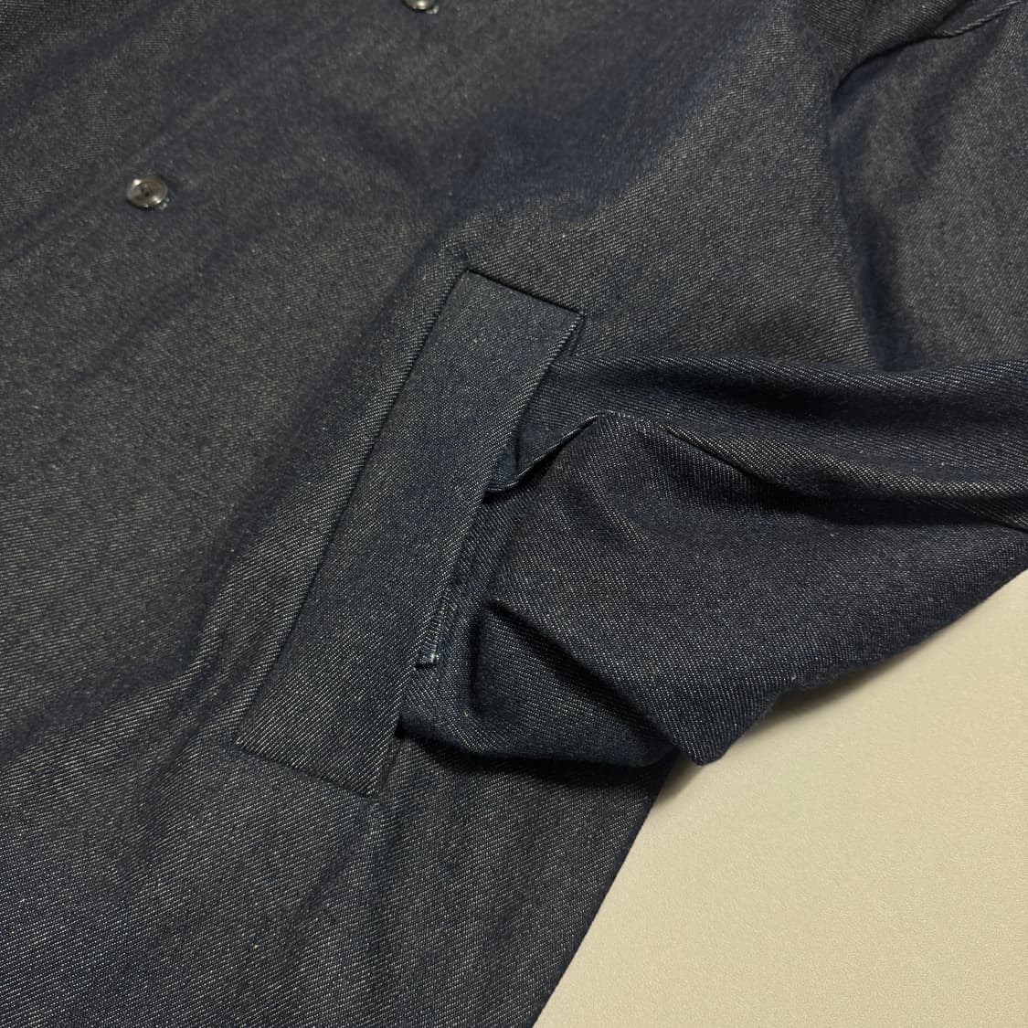 W.W.G 인디고블루 하이넥 버튼 데님 코트 상품이미지5
