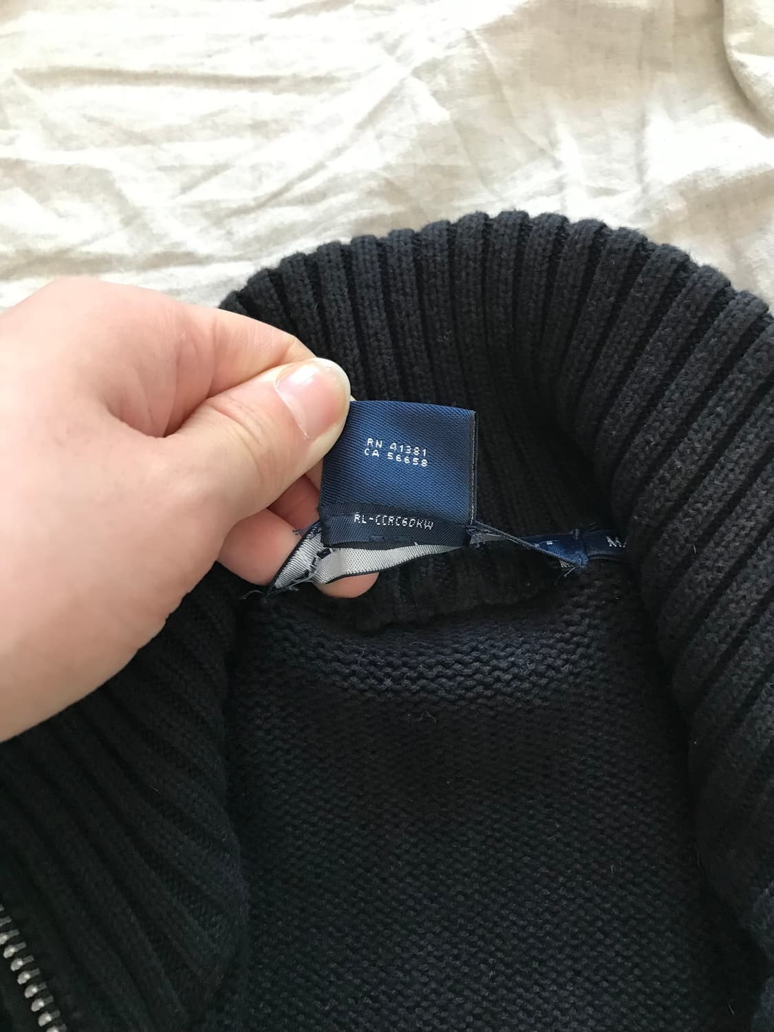 폴로 랄프로렌 포니 로고 블랙 니트집업 상품이미지7