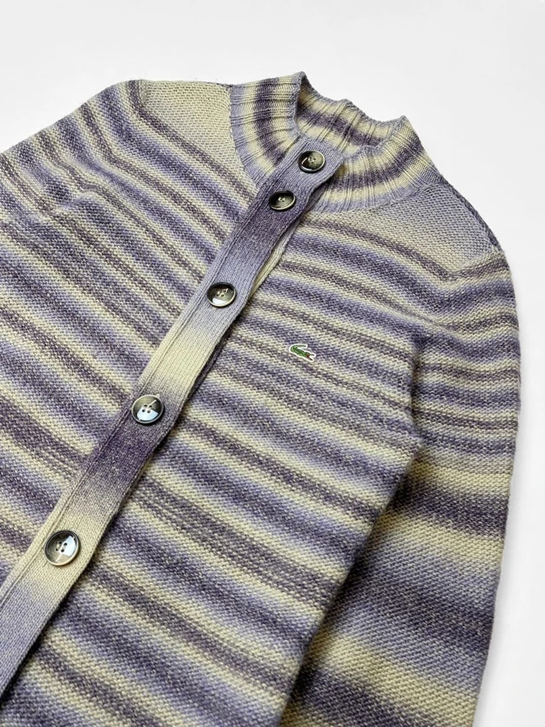 라코스테 Y2K 퍼플 아이코닉 롱 니트 가디건 PN5126 상품이미지2