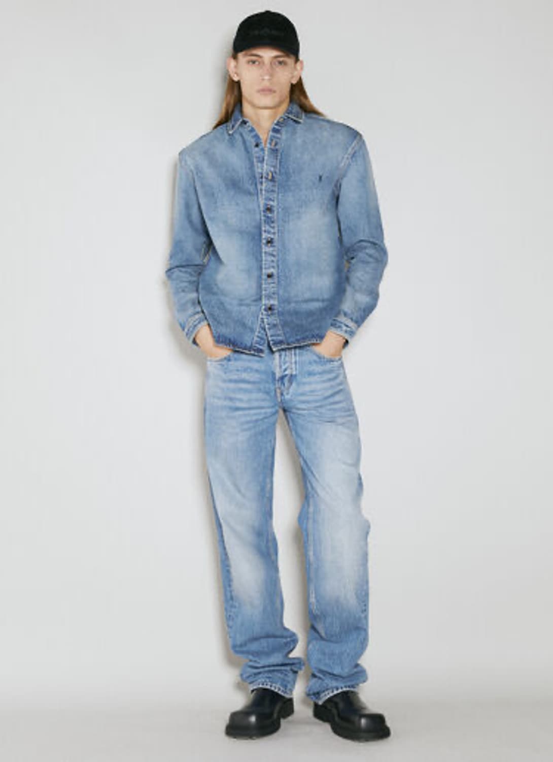 생로랑 / 로고 데님 셔츠 / XL 상품이미지3