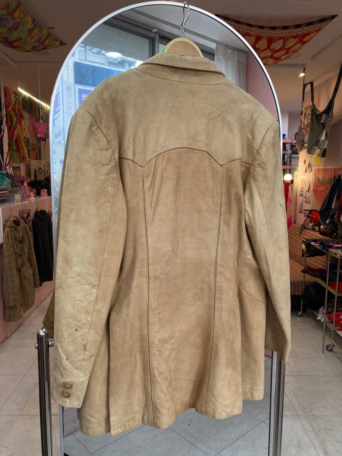 빈티지 베이지 스웨이드 자켓 상품이미지5