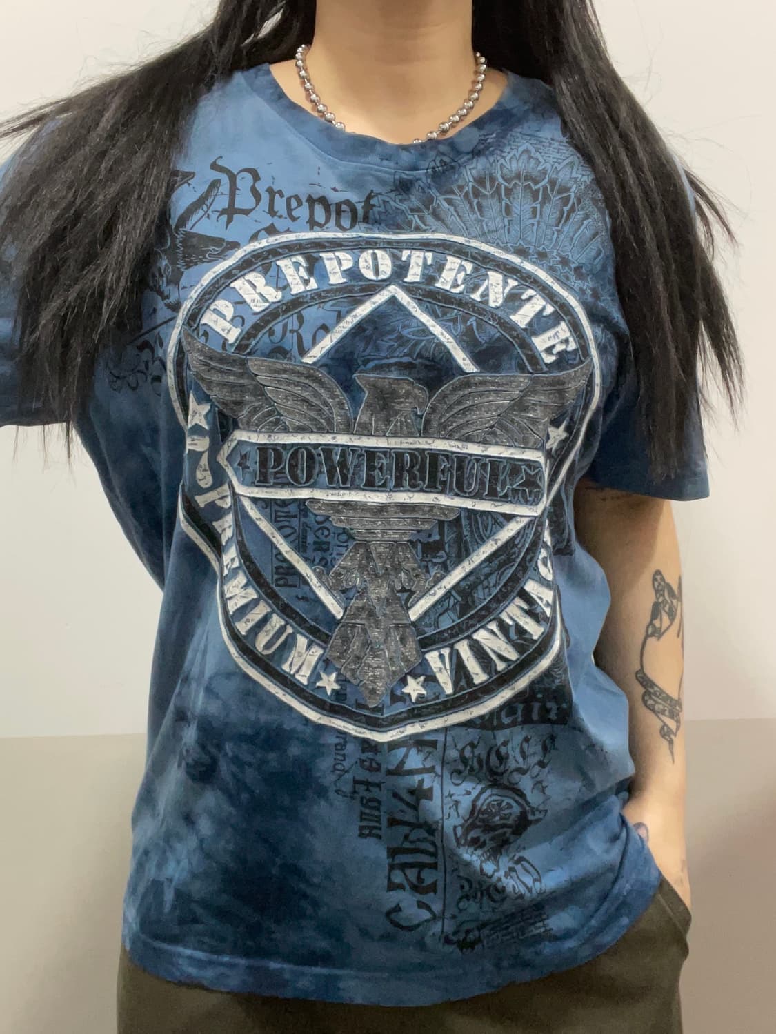 Prepotente 프레포텐테 락 시크 타이다이 반팔티셔츠 상품이미지1