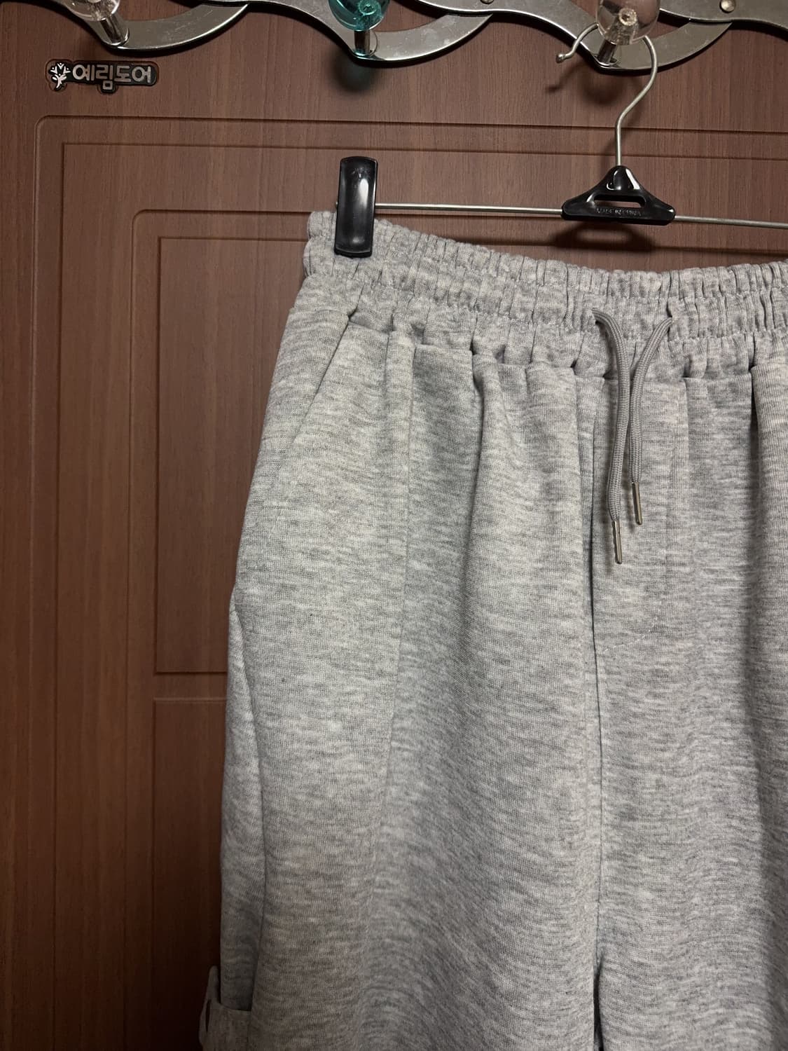 스트릿 펑크 그레이 회색 사이드버튼 핀턱 와이드 조거팬츠 상품이미지2