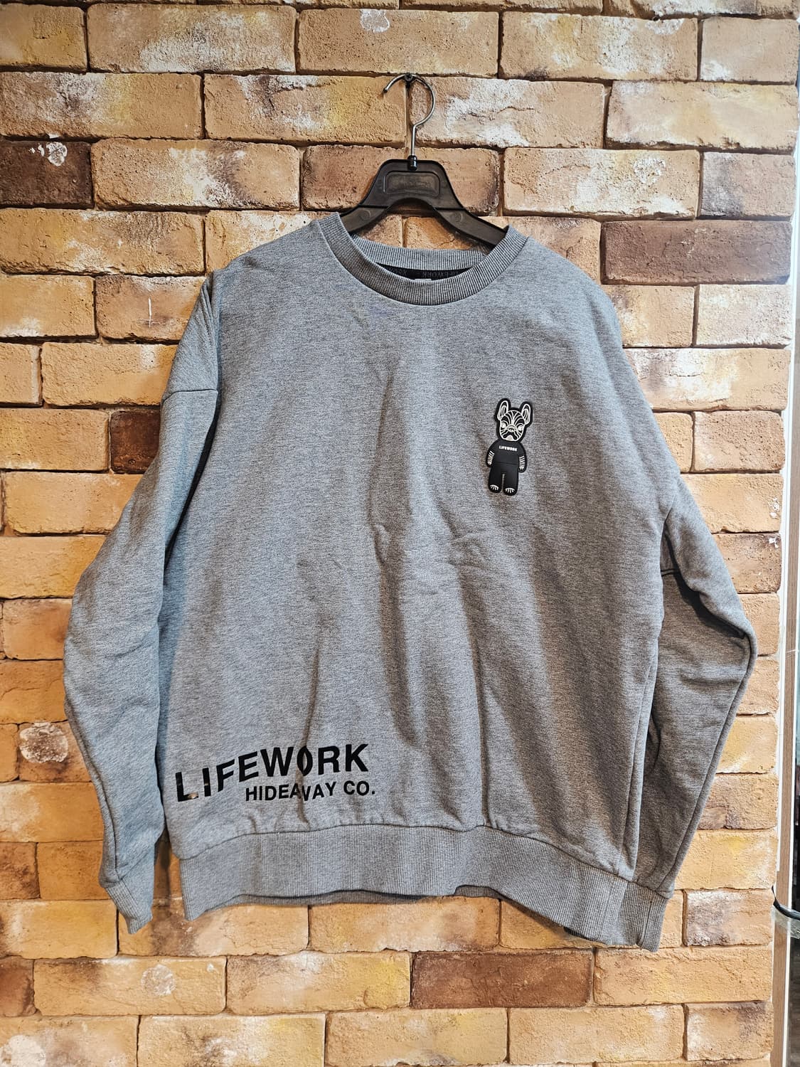 상태최상)라이프워크 불독 맨투맨 멜란지 그레이 상품이미지1