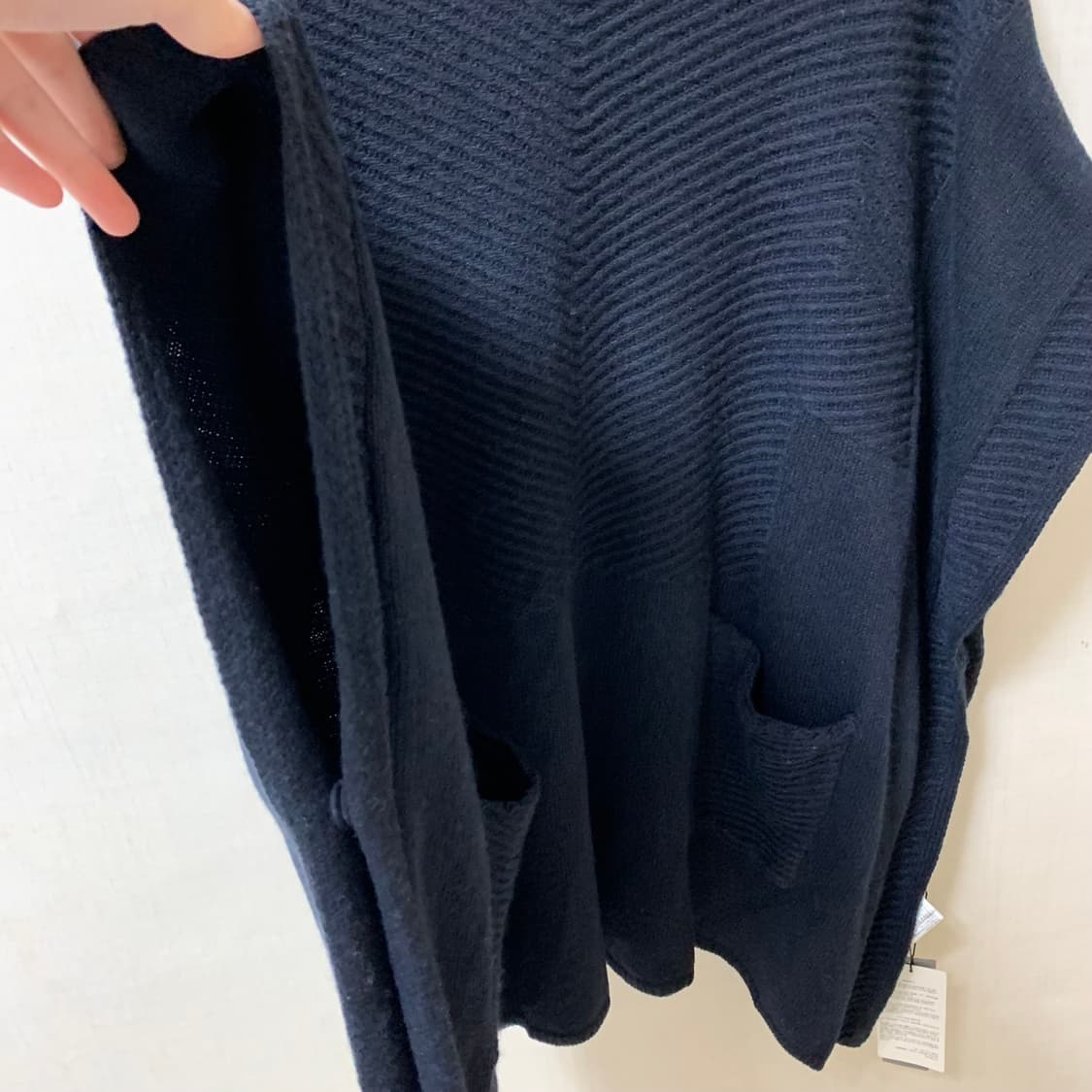 새상품 J by 정구호 네이비 울 캐시미어 니트 판초 터틀넥 모 케이프 상품이미지3