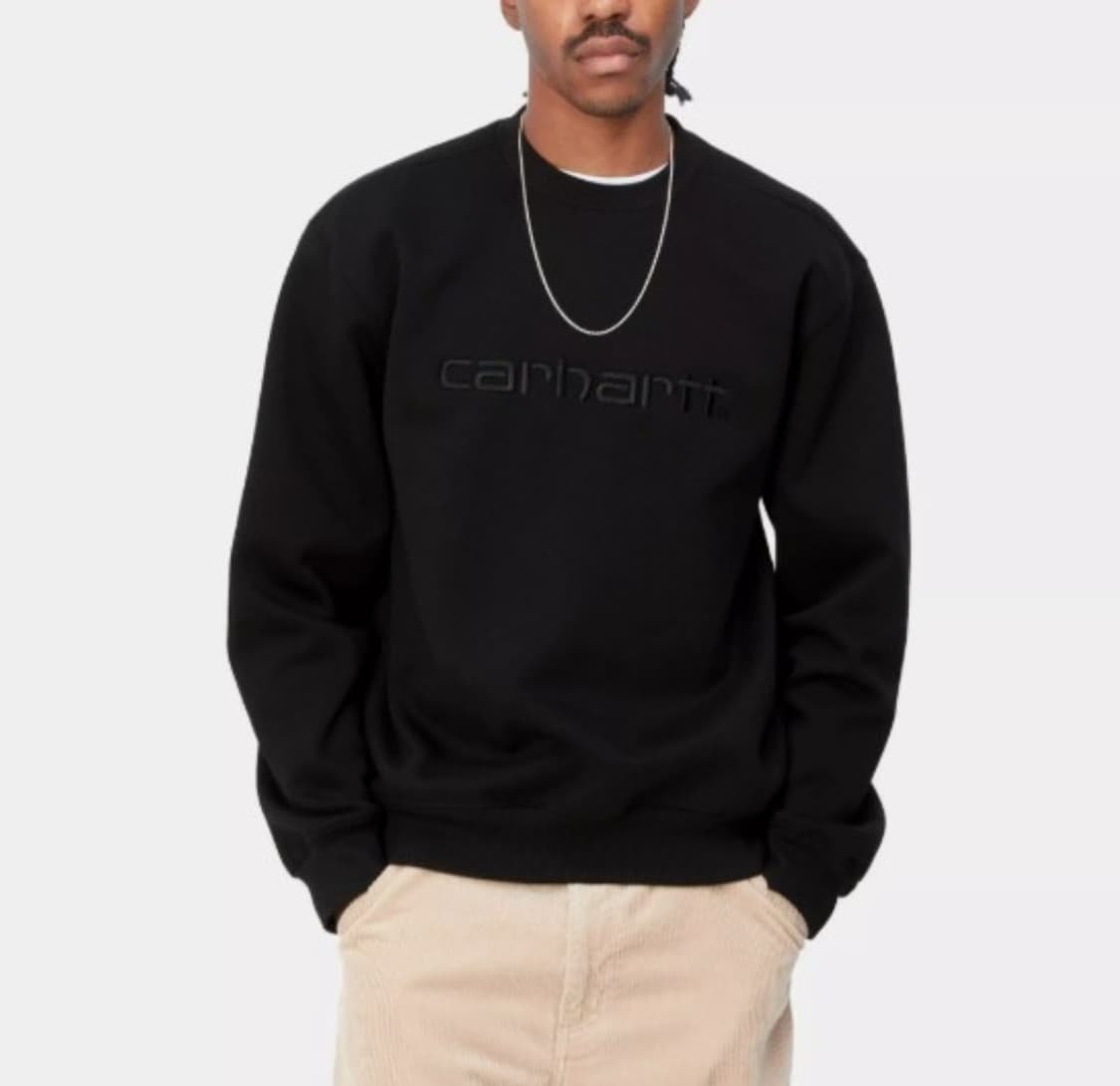 칼하트 WIP 남성 기모 로고 맨투맨 블랙 M 상품이미지1