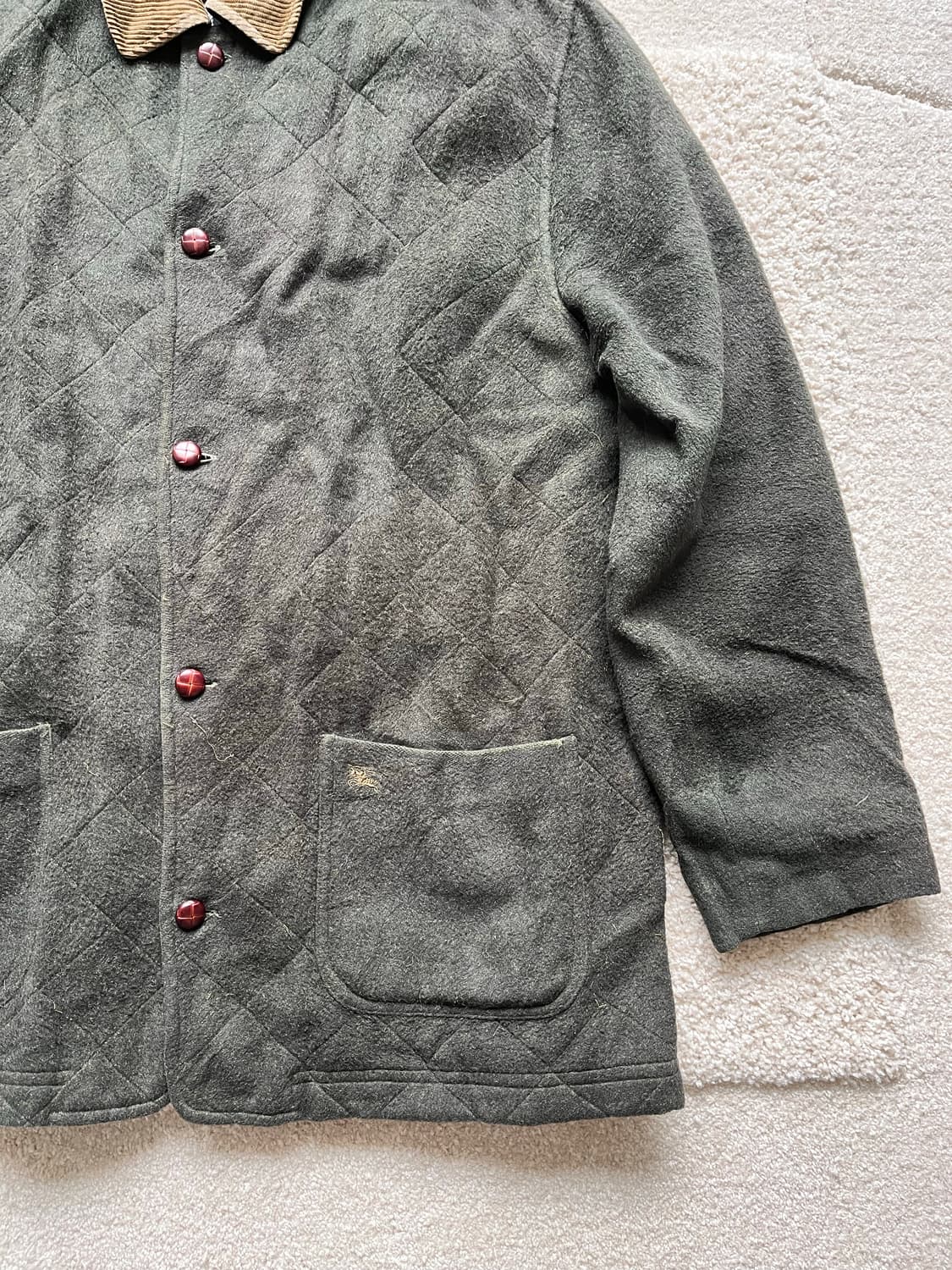 90s 버버리 퀼팅 울 자켓 (105) 상품이미지5