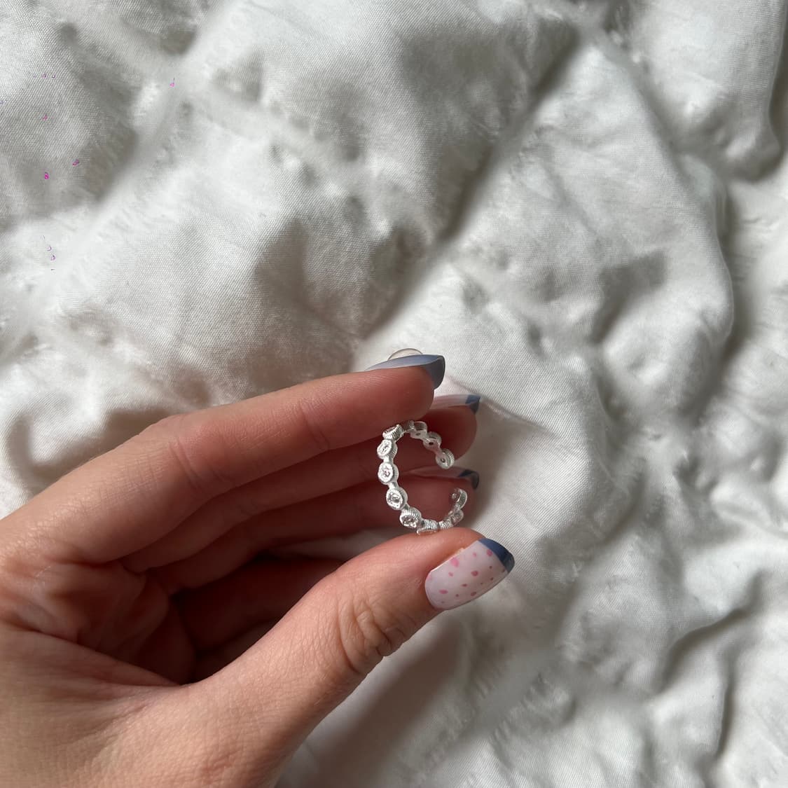 💍 실버 라인 스톤 반지 상품이미지2