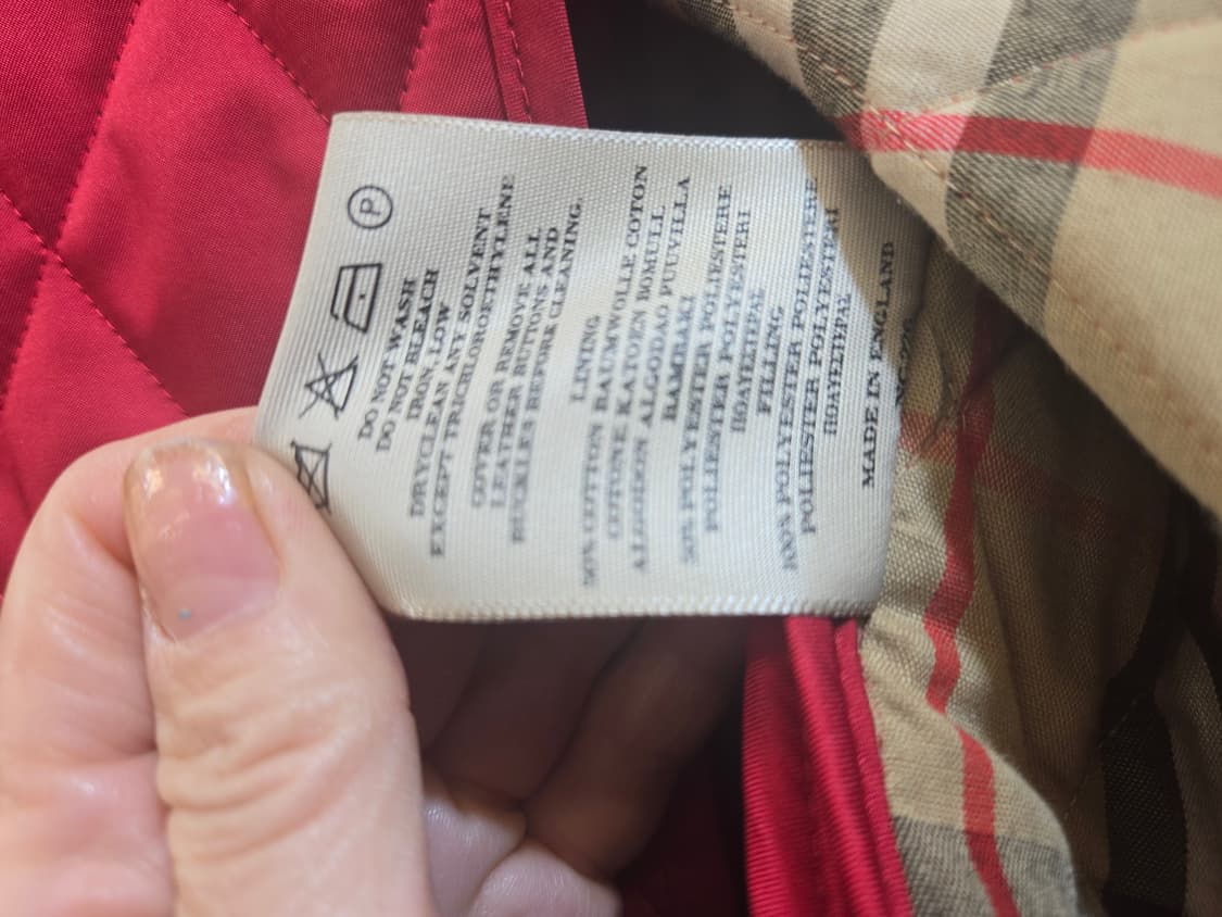 버버리(정품) 퀼팅 자켓 레드 체크 상품이미지6