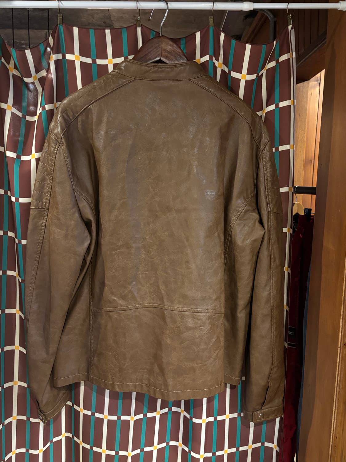 자라 브라운 인조가죽 라이더 자켓 상품이미지5