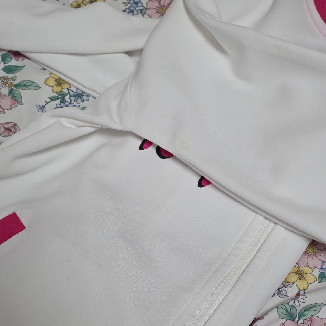 베티붑 일본판빈티지)화이트x핑크 로맨틱 하트 오네히메갸루 져지자켓 상품이미지5