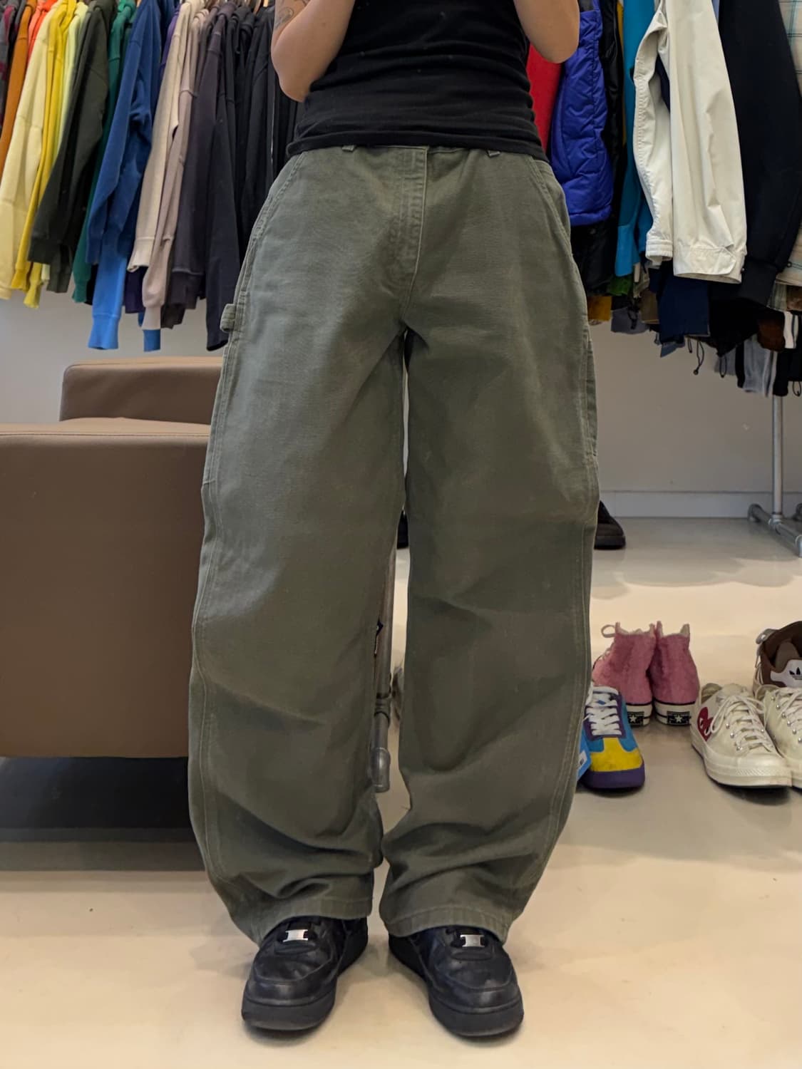 칼하트 B11 모스그린 싱글니 카펜터 팬츠 상품이미지5