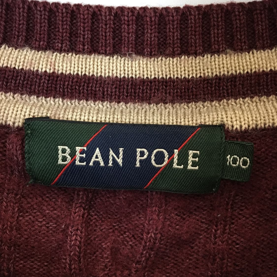 빈폴 자수로고 케이블 울 니트 100  상품이미지5