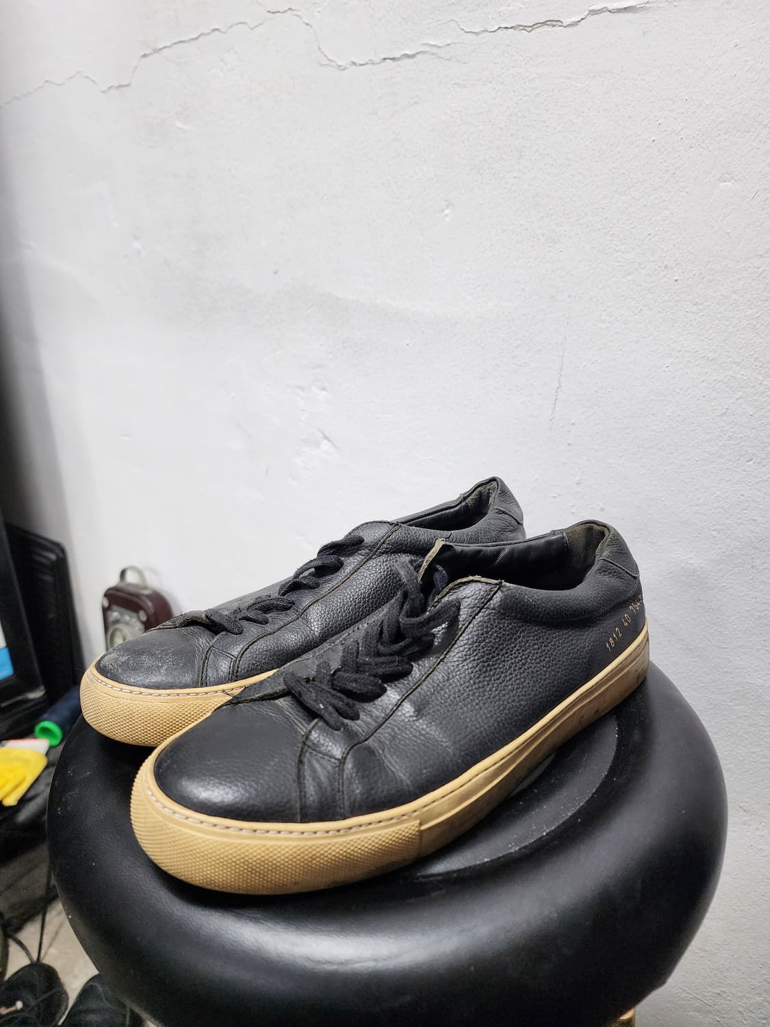 커먼프로젝트 블랙 레더 스니커즈 상품이미지1